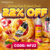 22% OFF Nicotine Free E-liquids
