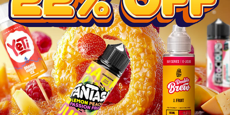 22% OFF Nicotine Free E-liquids