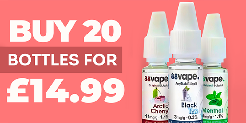88 Vape E liquids 20x 10ml – £17.99