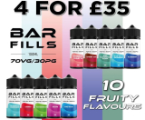 Barfills 4x 100ml E Liquid Shortfills – £35.00