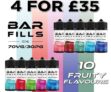 Barfills 4x 100ml E Liquid Shortfills – £35.00
