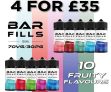 Barfills 4x 100ml E Liquid Shortfills – £35.00