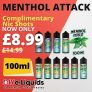 Menthol Attack 100ml Short Fill E-Liquid – £8.99 