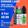 Dinner Lady Nic Salt E Liquids  4x 10ml – £9.99