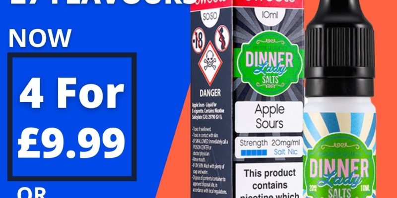 Dinner Lady E Liquid Nic Salt 4 x 10ml – £9.99