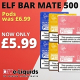 ELF Bar Mate 500 Replacement Pods – £5.99 