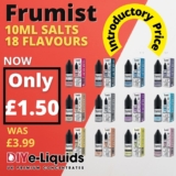 Frumist 10ml Nic Salt E Liquid – £1.50