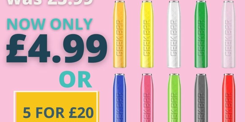GEEK BAR 5 Pack Disposable Vape Kit – £20.00