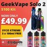 Geek Vape Aegis Solo 2 S100 Bundle Kit – £49.99