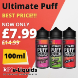 Ultimate Puff 100ml Shortfill E Liquid – £7.99