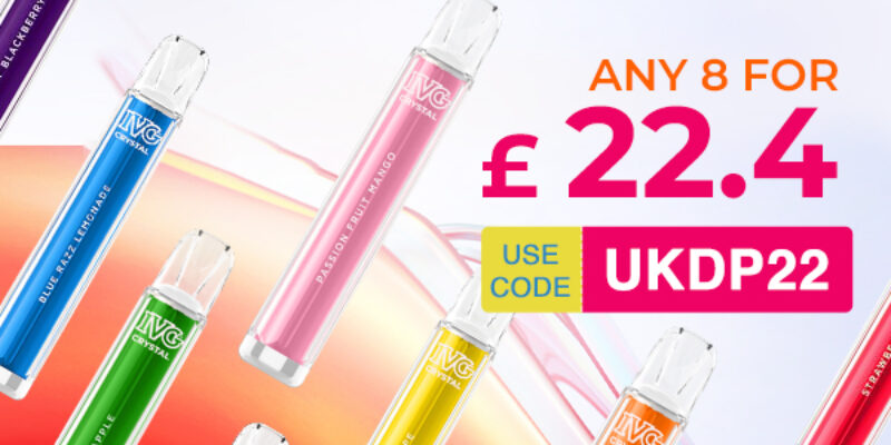 IVG Crystal Bar 8 Pack Disposable Vape Kit – £22.40