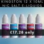 Kingston 12 x 10ml Nic Salt E-Liquids – £17.28