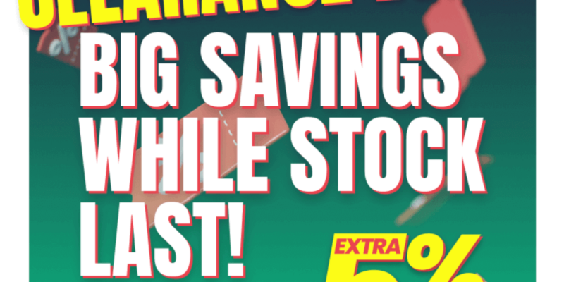 Extra 5% off Clearance Products