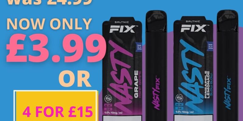 Nasty Fix Air 4 Pack Disposable Pod Kits – £15.00