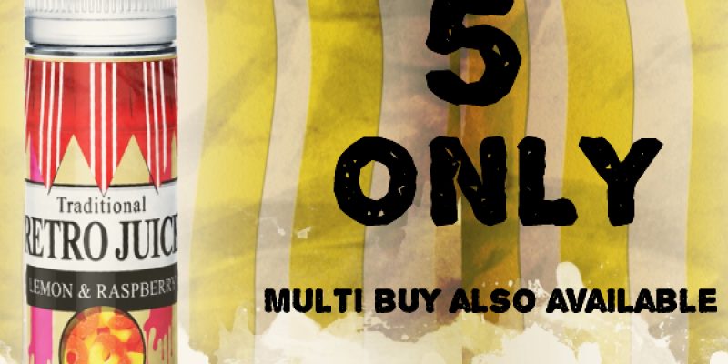 Retro Lemon Raspberry 50ml E Liquid Shortfill – £5.00