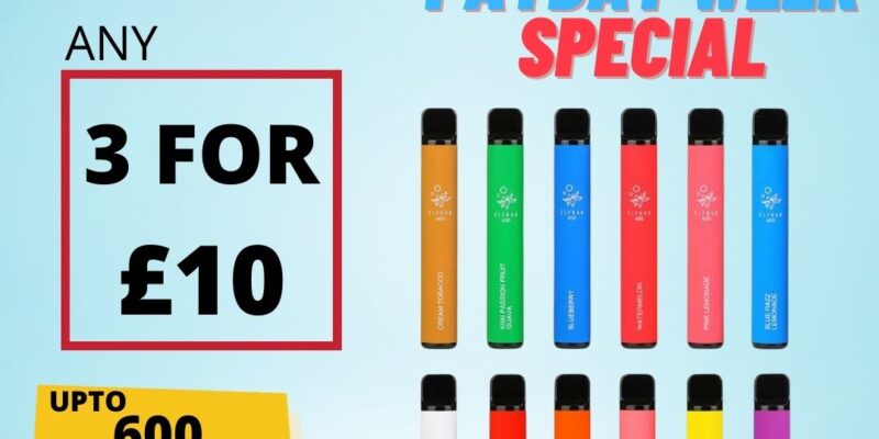 Elf Bar 600 3 Pack Disposable – £10.00
