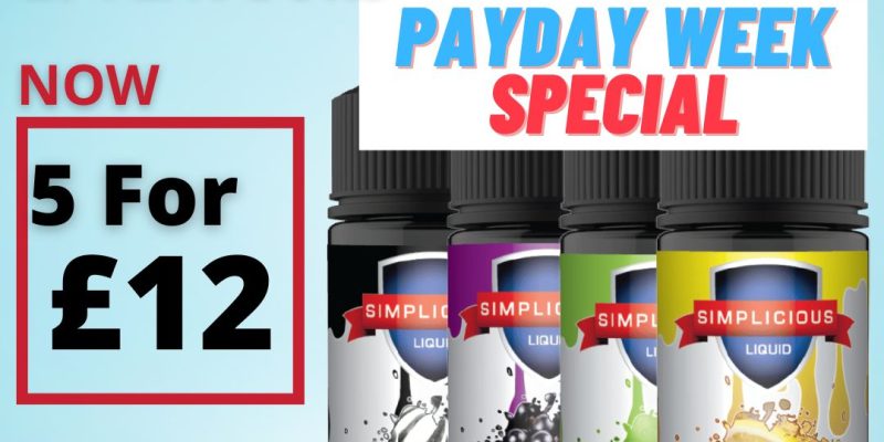 Simplicious 5x 100ml Shortfill E Liquids – £12.00