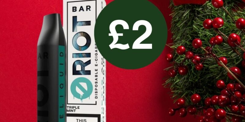 RIOT Bar 600 Puff Disposable Vape Kit – £2.00