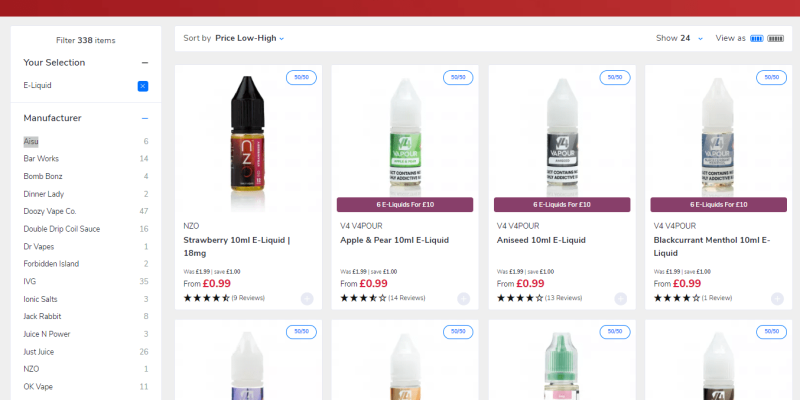 SALE – E-liquids 10ml bottles – 99p