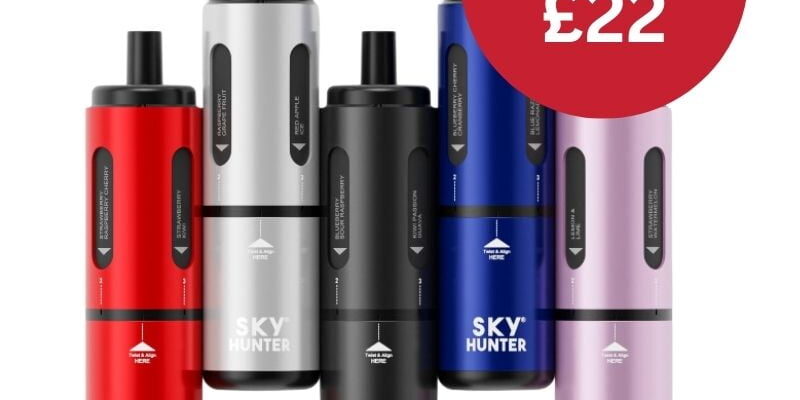 SKY HUNTER Slim 2600 2 Pack Disposable Pod Kit –£22.00