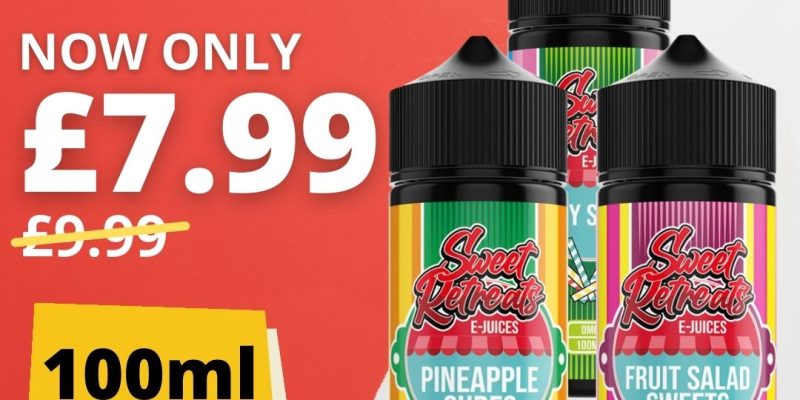 Sweet Retreats 100ml Shortfill E Liquid – £7.99 