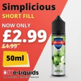 Simplicious 50ml Shortfill E Liquid – £2.99