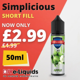 Simplicious 50ml Shortfill E Liquid – £2.99