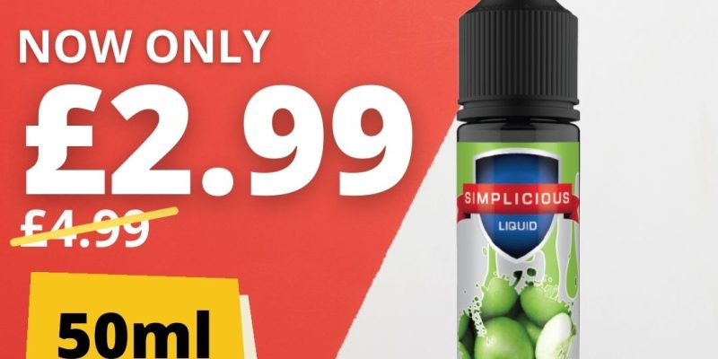 Simplicious 50ml Shortfill E Liquid – £2.99