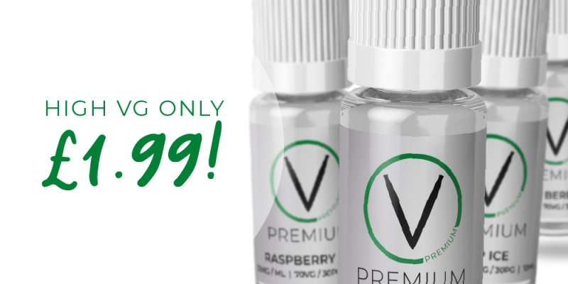 V Premium High VG 10ml Liquids – £1.99