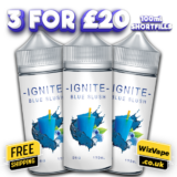 Ignite Blue Slush 3x 100ml E Liquid Shortfill – £20.00