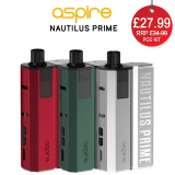 Aspire Nautilus Prime Vape Pod Kit – £27.99