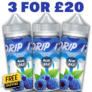 Drip It Blue Raz 3x 100ml E Liquid Shortfill – £20.00