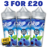 Drip It Blue Raz 3x 100ml E Liquid Shortfill – £20.00