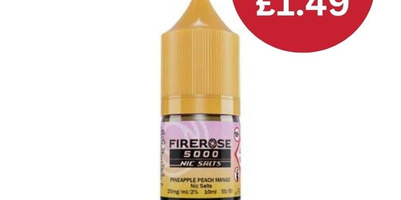 ELUX Firerose 5000 10ml E Liquid Nic Salts – £1.49