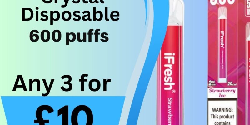 iFresh Crystal 3 Pack Disposable Vape 600 Puff – £10.00