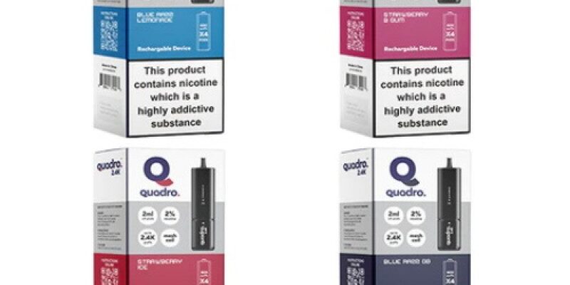Quadro 2.4K 4 In 1 Black Series Disposable Vape 2400 Puffs – £8.69