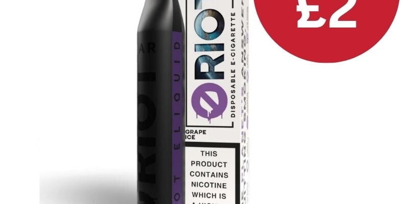 RIOT Bar 600 Puff Disposable Vape Kit – £2.00