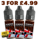 Tobacco 3x 10ml Nic Salt E Liquid – £4.99