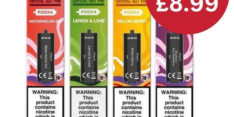 SKE 4IN1 Prefilled Replacement Pods 4-Pack – £8.99