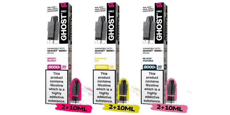 Vapes Bars Ghost Pro 8000+ Prefilled Pod 2 Pack – £5.29